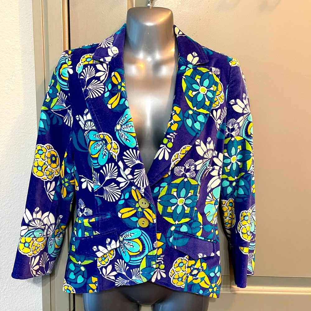 Jazmin Chebar - Blue floral side print jacket (blue label)